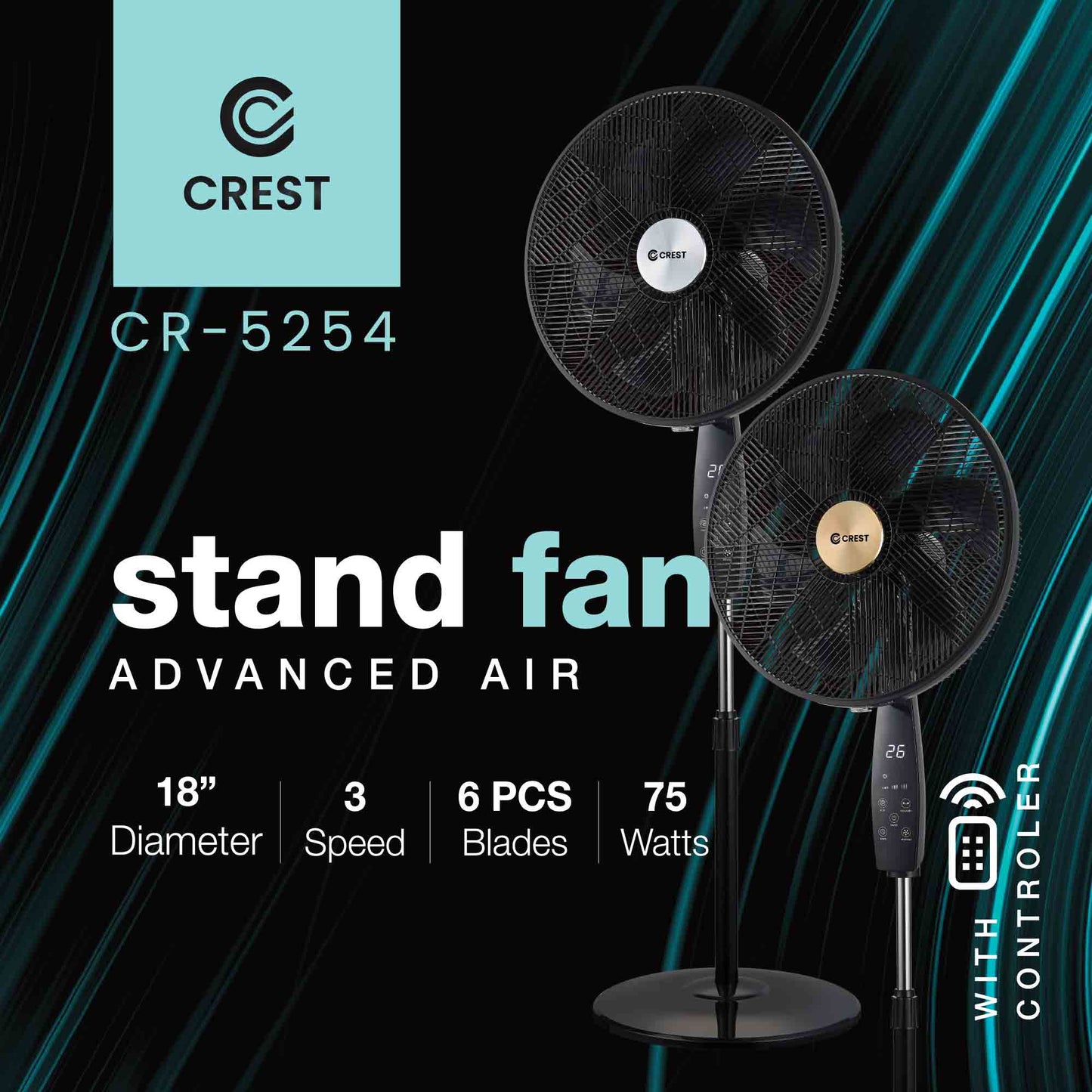 Smart Fan with Display & Remote Control | مروحة مع شاشة ذكية وريموت تحكم