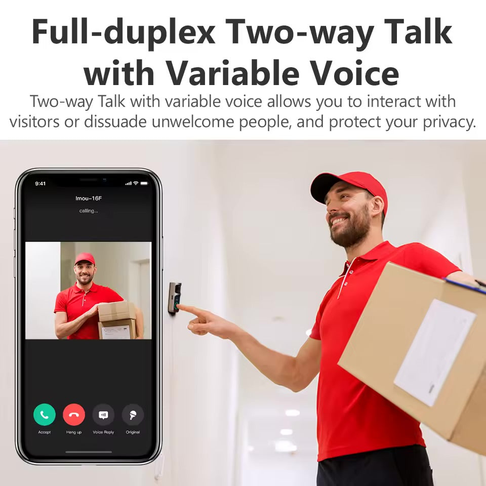 IMOU Doorbell 2S Kit | جرس باب IMOU 2S لاسلكي مع شاشة فيديو مقاوم للماء