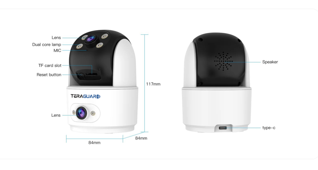 TeraGuard Dual-Lens Wi-Fi PT Camera | كاميرا ذكية ثنائية العدسة متحركة