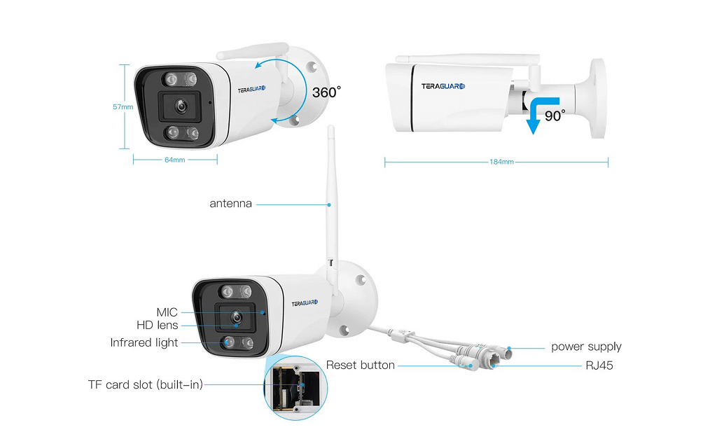 TeraGuard TGWF160 Outdoor 2MP Wi-Fi Camera | كاميرا مراقبة خارجية