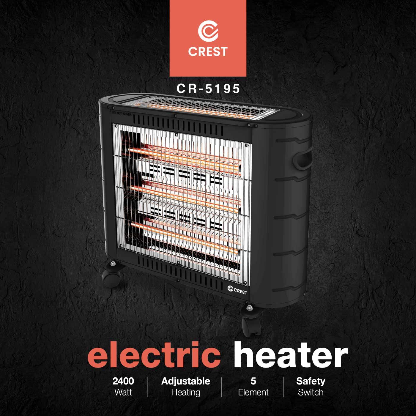 Electric Heater 5 Heating Elements  | دفاية كهربائية 5 شمعات