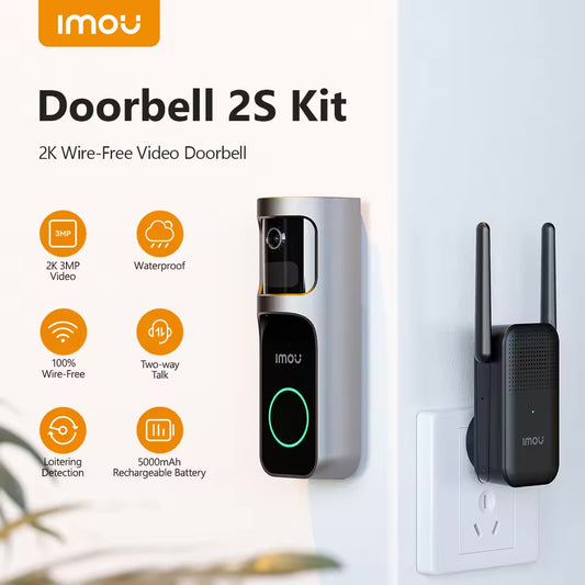 IMOU Doorbell 2S Kit | جرس باب IMOU 2S لاسلكي مع شاشة فيديو مقاوم للماء